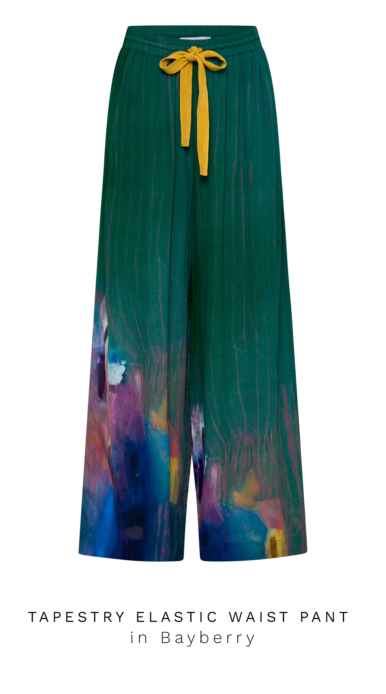 Tapestry Elastic Waist Pant in Bayberry